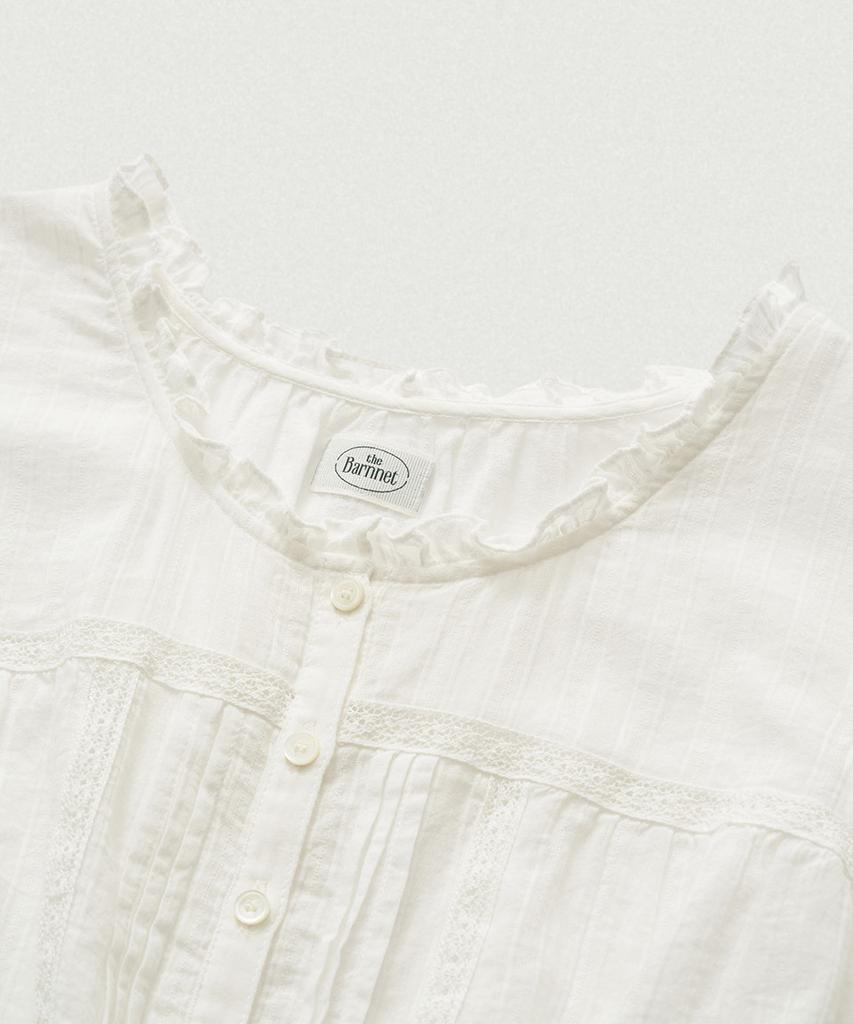 Deobanes Fiona Lace Trim Blouse_Ivory