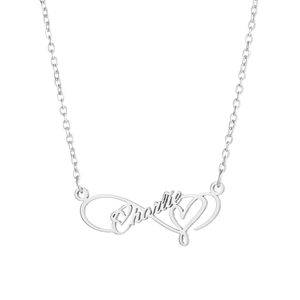 Collana Personalizzata con Lettere in Acciaio Inossidabile Placcato Oro 18K - Catena Clavicolare Fai-da-Te con Nome Personalizzato