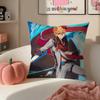 Game Genshin Tartaglia Cushion Cover Pillowcase Short Plush Invisible Zipper Room Sofa Cushion Cover