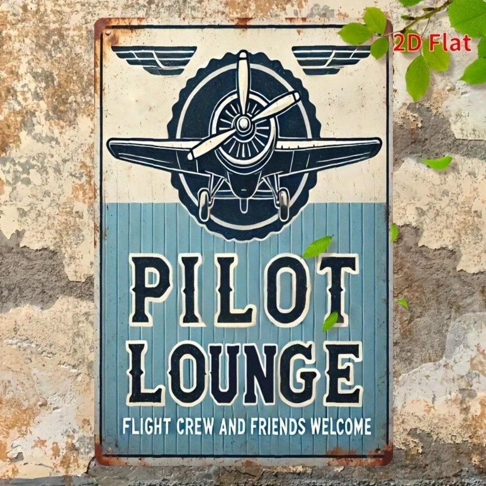 Vintage Aviation Metal Tin Sign Pilot Wall Decor Rustic Home Art 8x12 Inch