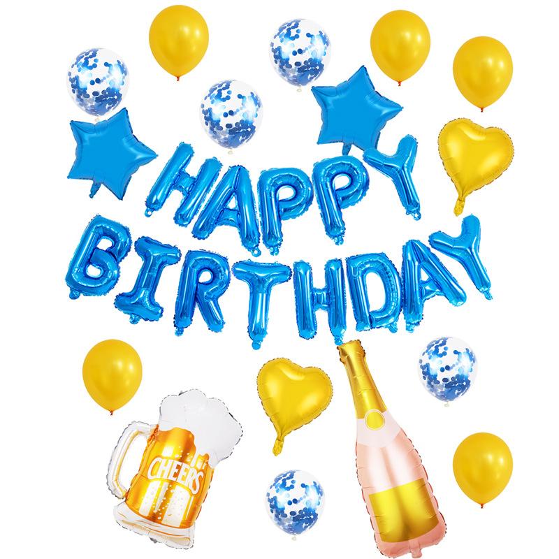 Champagne Bottle Set Aluminum Film Balloon Birthday Party Party Decoration Aluminum Foil Balloon