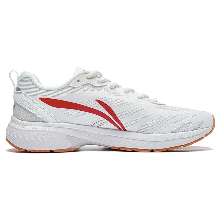 Li Ning Fuyao Slip Resistant Abrasion Resistant Low Top Casual Running Shoes Men's White Red ARXT011-5