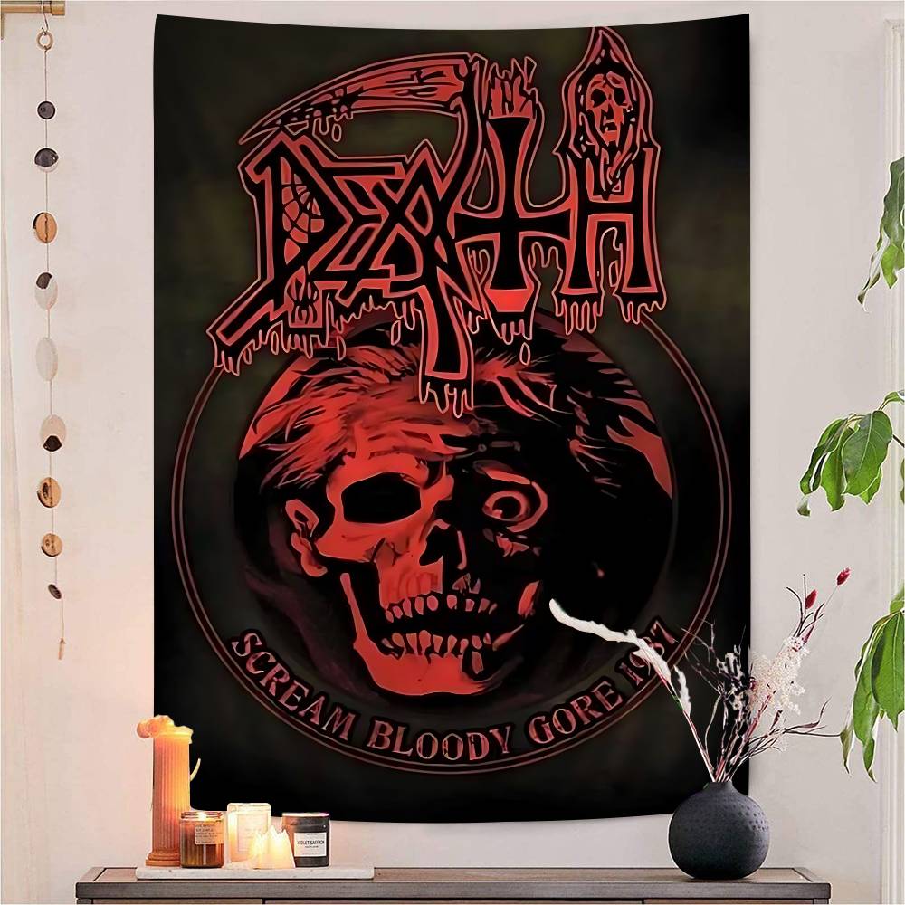 DDeaths Mental Rock Band Printed Large Wall Tapestry Art Science Fiction Room Home Decor Decor Blanket