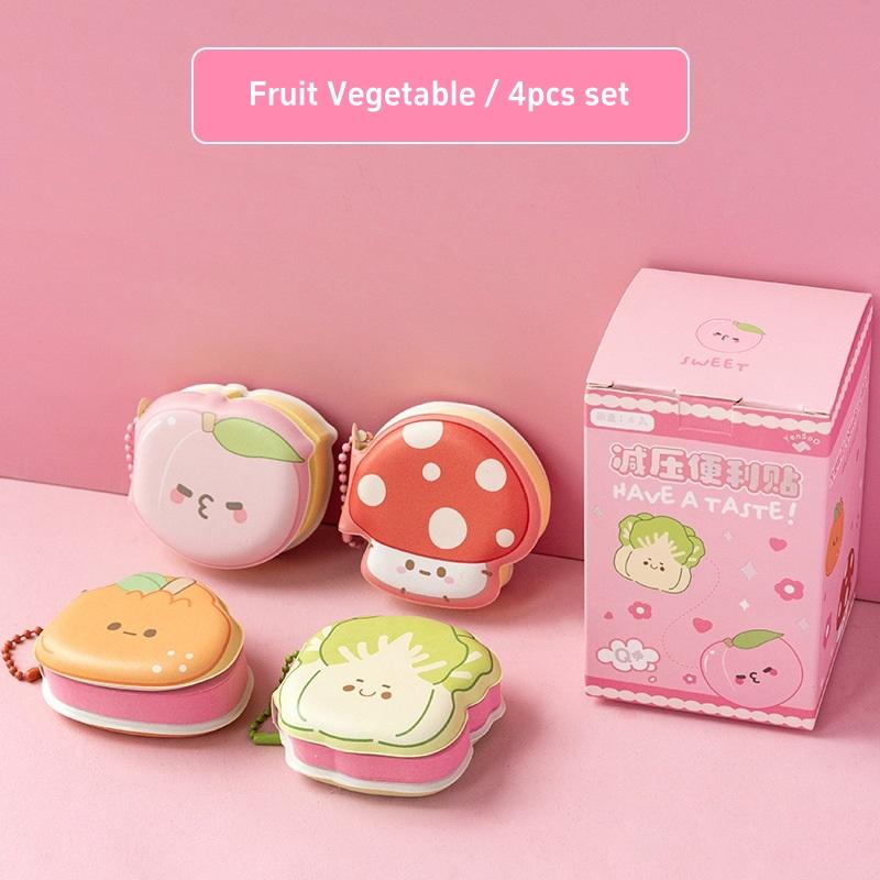 

4 шт. Блокнот для снятия стресса, серия игр Kawaii Dessert Beverage, мини-блокнот с подвесным подвесом, портативная записка в форме