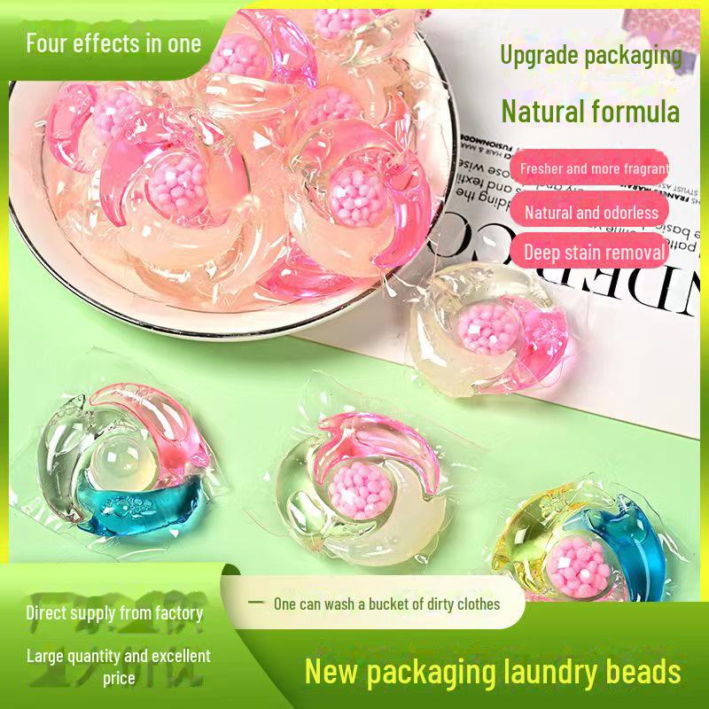 

Гранулы геля для стирки 4 в 1: Стойкий аромат, Глубокое очищение, Мягкий для одежды, Безопасен для холодной воды four-chamber розовый