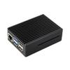 Aluminum Case Stripe Grooved Surfaces for RPi 5 Metal Enclosure with Built-In Cooling Fan Heatsink Pad