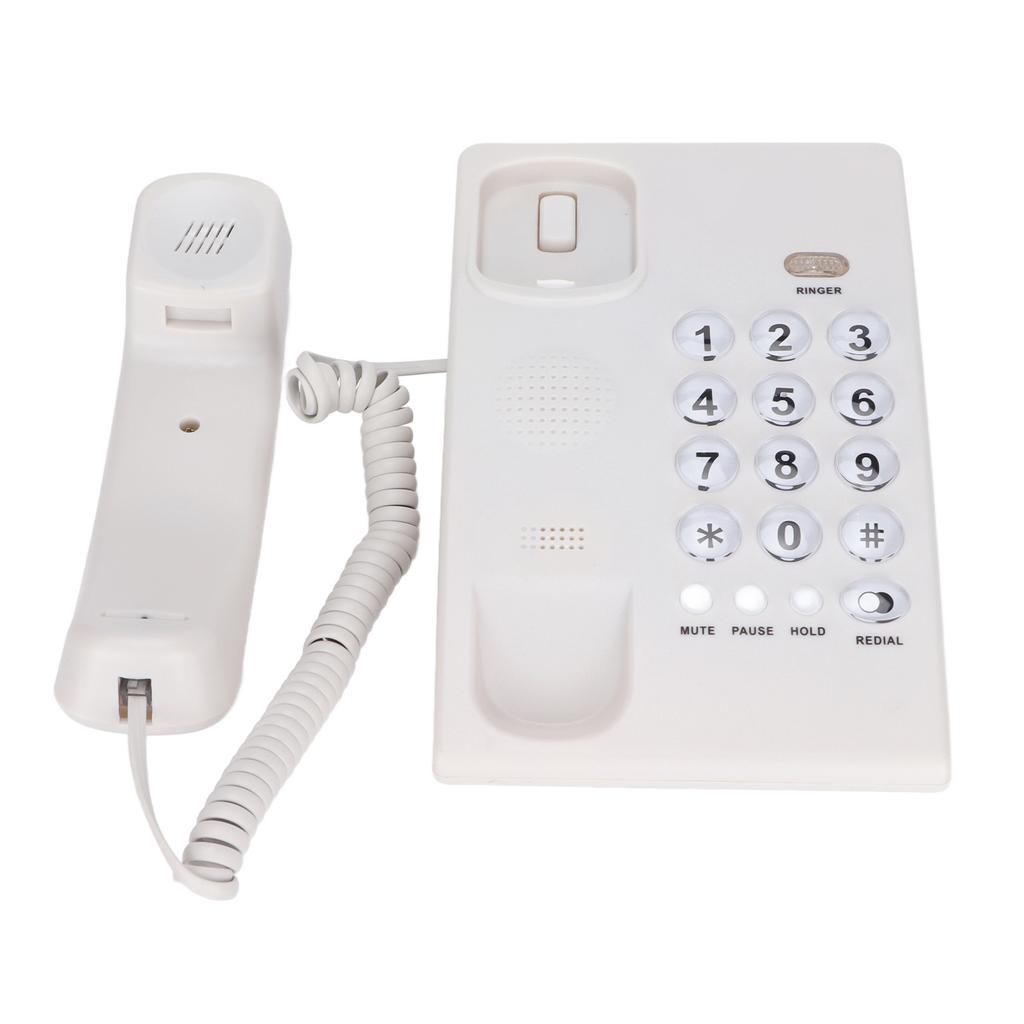 KXT504 Desktop-Festnetztelefon Multifunktionales Festnetztelefon mit großen Tasten für Homeoffice Hotel(Weiß )
