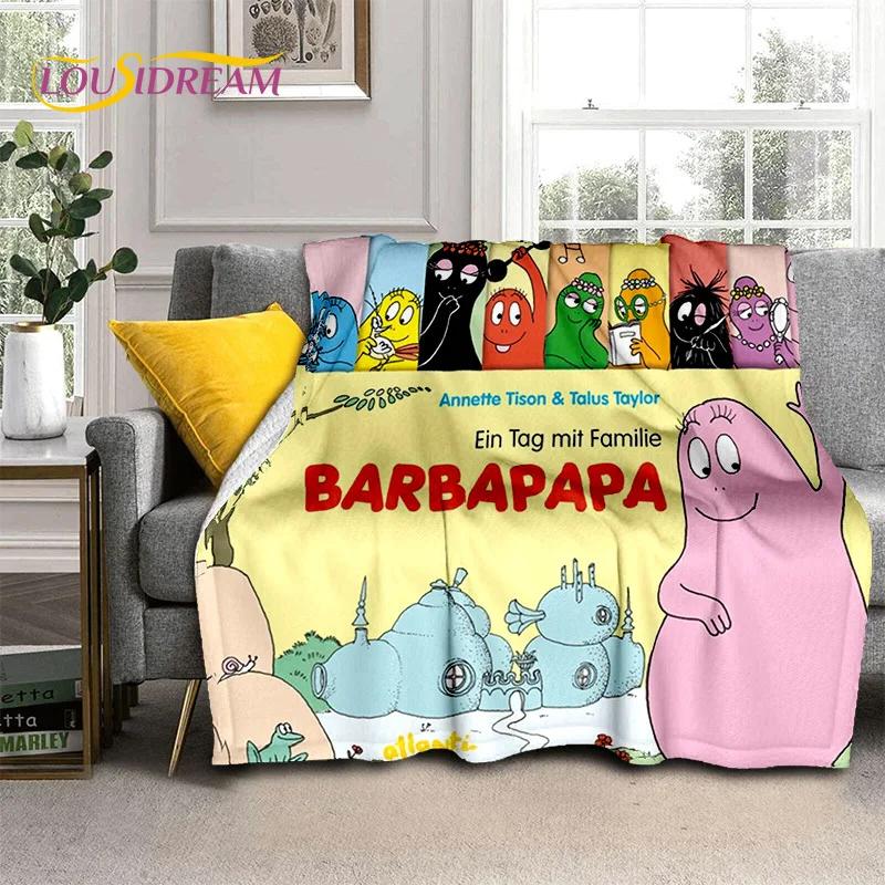 Koc Miękki z Rodziną Barbapapów 3D, Koc do Okrycia Utrzymujący Ciepło, Wygodny Koc na Piknik, Łóżka, Sofę, Dom, Sypialnię, Dzieci