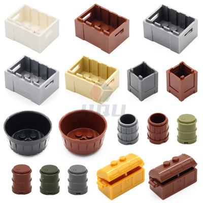 MOC Bausteine Spielzeug Zubehör Teile Stadt Figur Behälter Bausteine Kiste Lebensmittelfass Kiste Schatztruhe 4738 30150 Friends