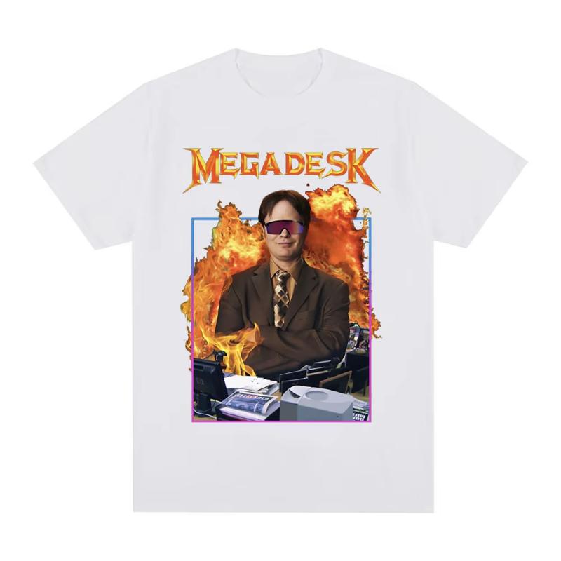 Dwight Schrute Megadesk Michael Scott Homage The Office Tshirt Tv Series T Shirt Unisex Women Cotton Casual Short Sleeve TShirts
