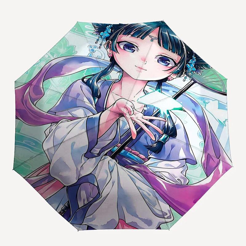 1pc Anime Character Outdoor Umbrella - Automatic Opening/Closing, Portable 3-Fold Design with 8-Bone Iron Frame - Perfect Gift for Fans, Traveler