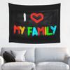 1pc "I Love My Family" Wall Hanging Tapestry - Soft Peach Light Beige Fabric, Large Horizontal Indoor Decor for Living Room, Bed