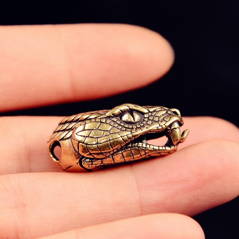 Snake Head Brass Buckle EDC Outdoor DIY Woven Paracord Pendant Adult Fidget Toy Paracord Rope Decompression Toy Edc Accessory