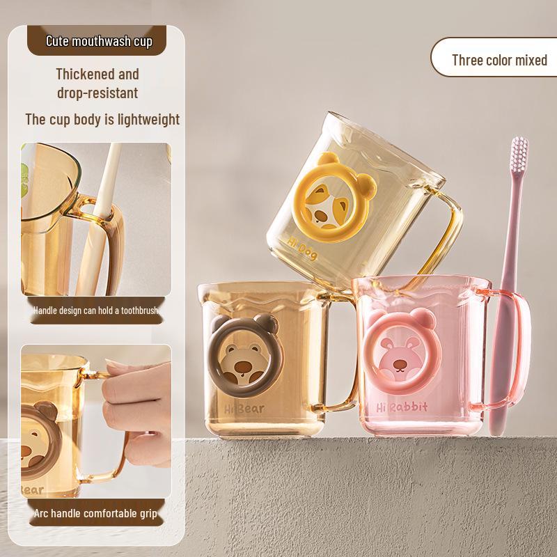 Mouthwash & Toothbrush Holder Couple Set - Transparent Tooth Mug