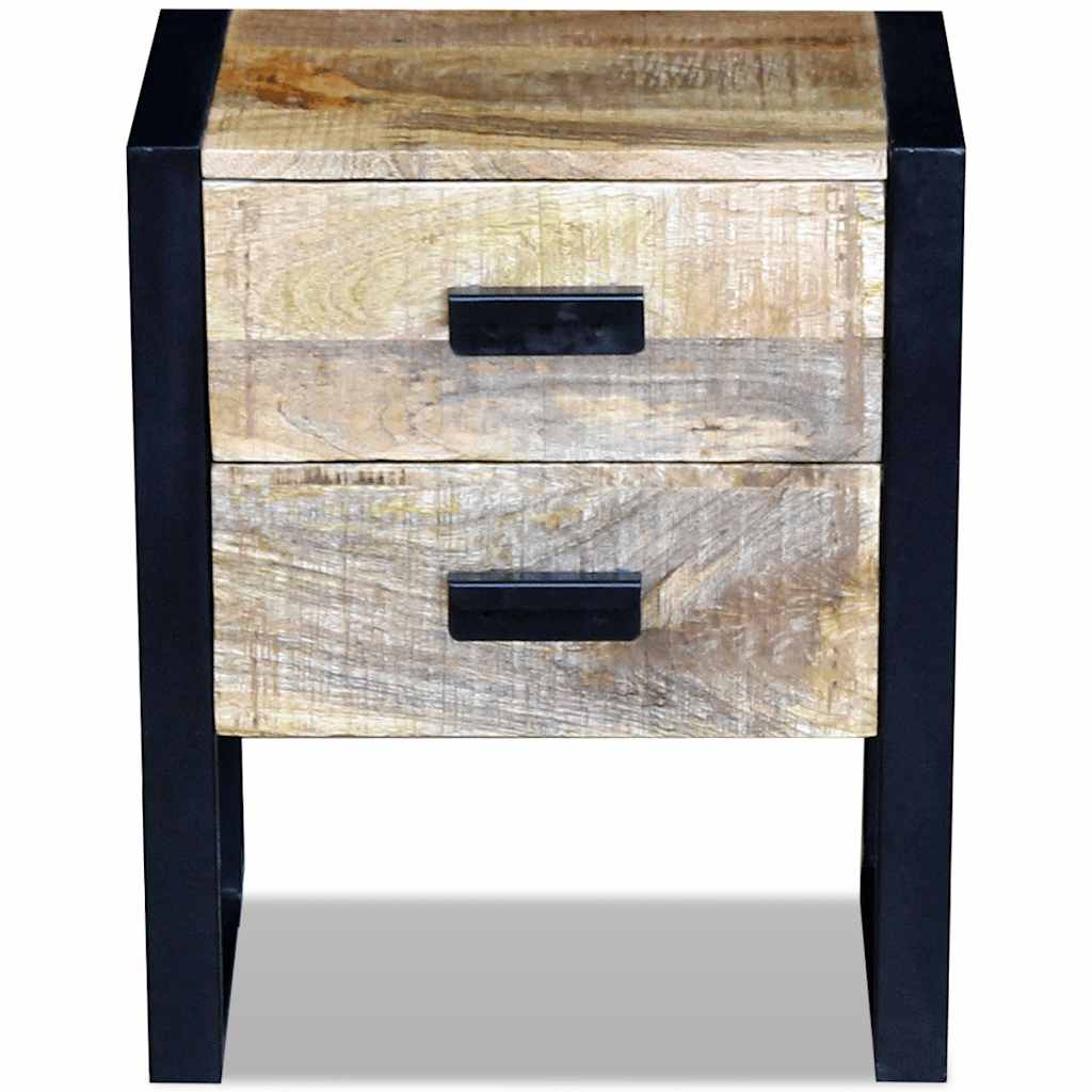 Side Table with 2 Drawers Mango Wood 43 x 33 x 51 cm