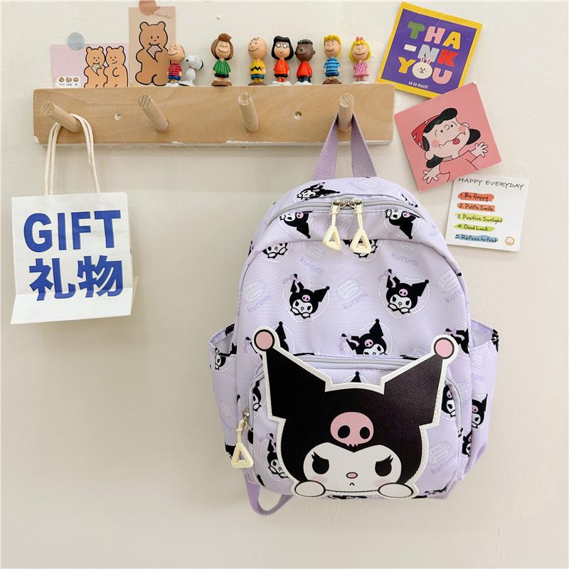 Adorable Cartoon Nylon Backpack For Kids Lightweight School Bag Neutral Style