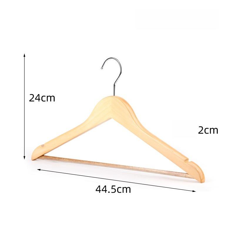 1pc Wooden Hangers Solid Wood Coat Hanger Heavy Duty, Smooth Finish High-Grade Wooden Clothes Hanger with Non Slip Pant Bar, 360° Swivel Hook
