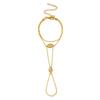 Personalized Vintage Eye Zircon Finger Chain for Women Dainty Copper Pave Link Hand Bracelet Gold Jewelry