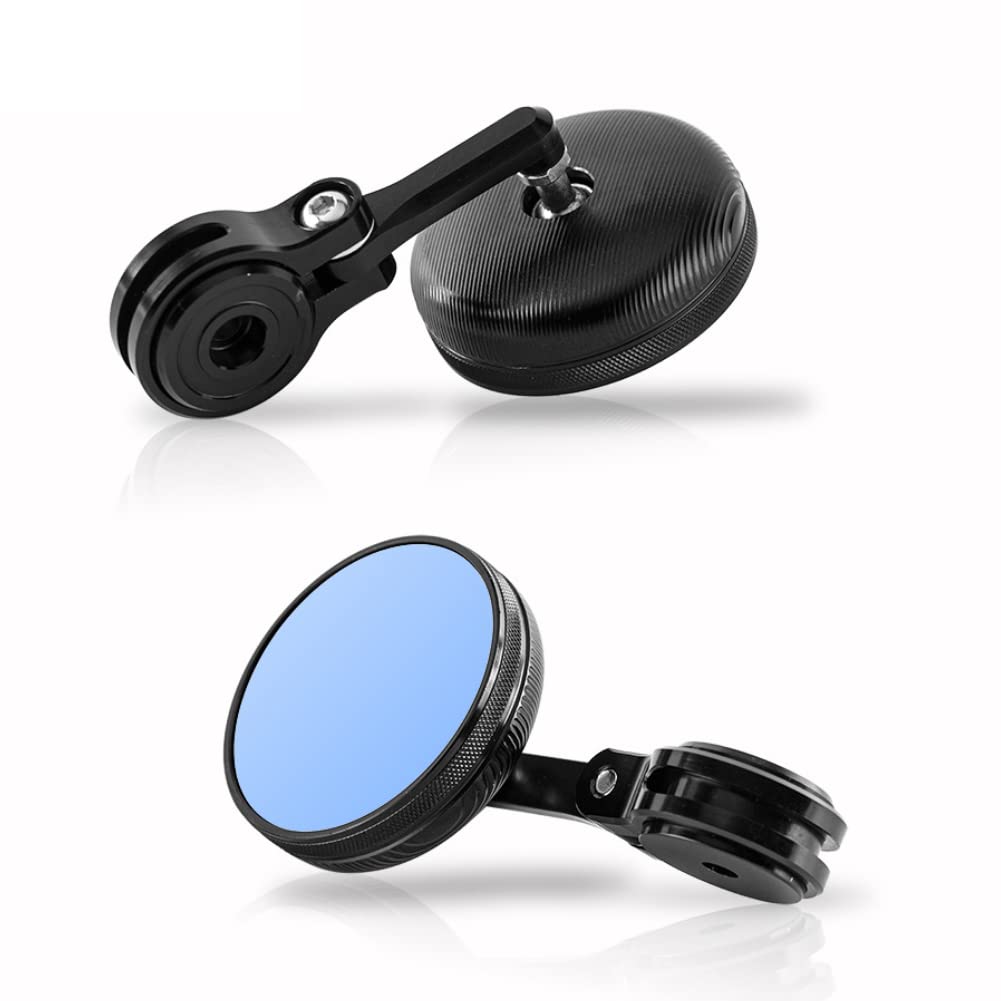 Atyhao Motorcycle Mirror, Bar End Mirror, Repair Mirror, CNC Aluminum, Improves Driving Stability, Black Motorcycle