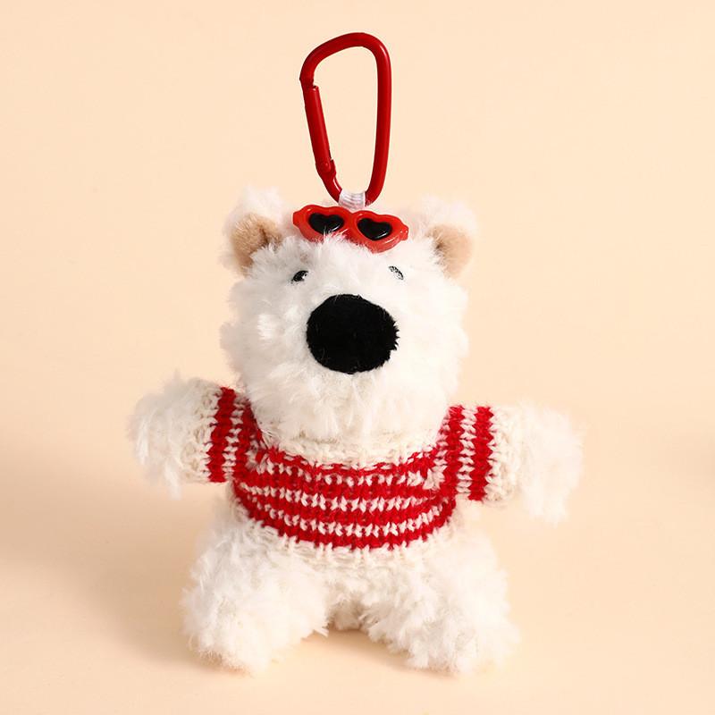 West Highland Terrier Pendant Plush Toy Puppy Car Keychain Dog Doll Accessories