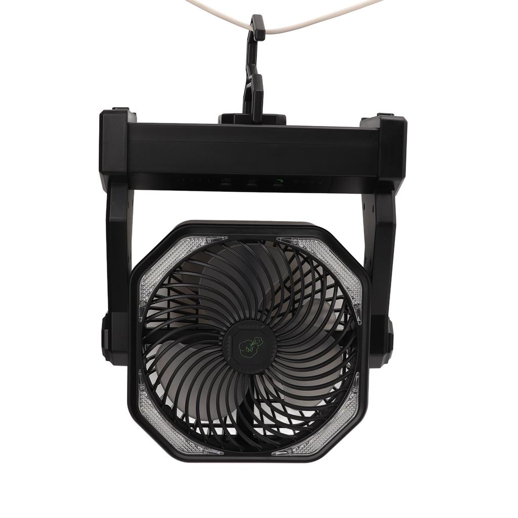 Camping Fan with LED Lantern 4 s 270 Degree Large Volume USB Rechargeable Outdoor Tent Fan with Light Hook
