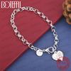 Xiaomi Exquisite 925 Sterling Silver Heart-Shaped 26-Letter Chain Bracelet for Women, Fashionable Wedding Gift, Party Jewelry