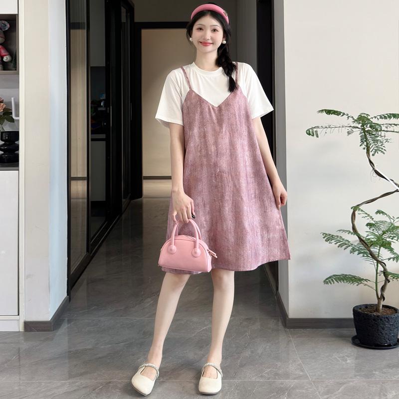 Summer New Maternity Dress: Stylish and Slimming Two-Piece M