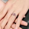 Romantic  Inlaid Pink Diamond Engagement Ring Gemstone Rings for Women Fashionable and Elegant Wedding Jewelry Adjustable