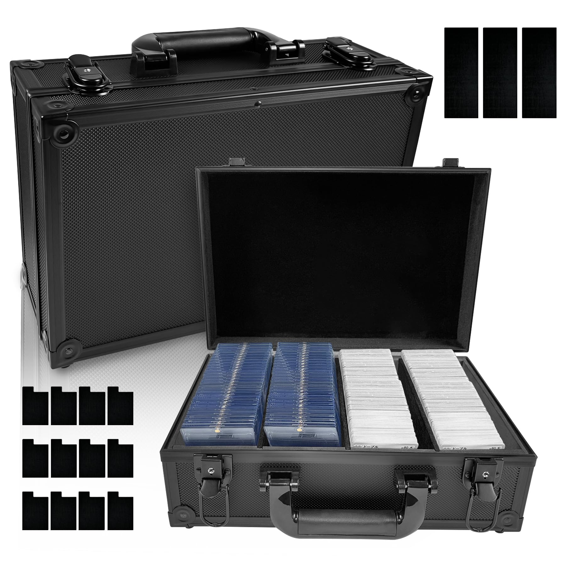 

Кейс для колоды HG CHASING TRIBE Алюминиевый кейс-атташе, вмещающий более 2500 карт Новейший кейс для магнитных протекторов Кейс для торговых карт Коробка для хранения игровых карт чёрный