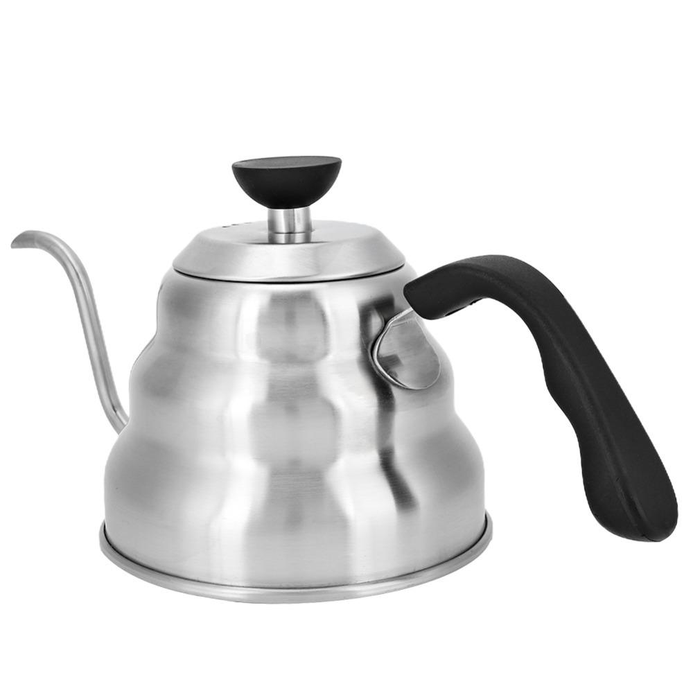 Stainless Steel Body Pour Over Coffee Kettle 1000ml Capacity Stainless Steel Teapot Tea Brewing