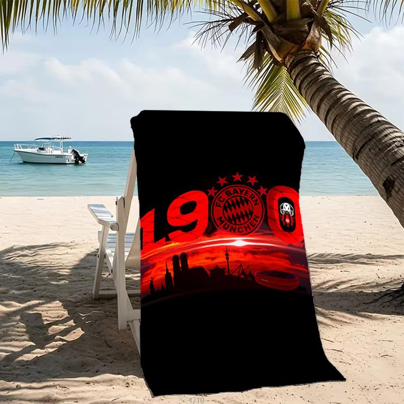 Beach Towel with FC Bayern München logo Pattern - soft,absorbent,machine washable Lightweight&Modern,swimming,Travel Essentials