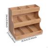Organizador de Bolsitas de Té Contenedor de Caja de Madera, Estación de Café Almacenamiento Vertical
