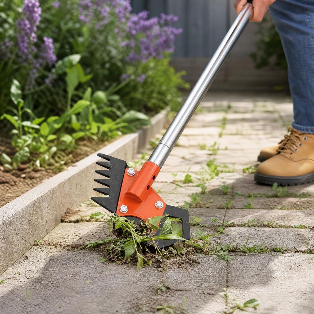 2-in-1 Double Garden Hoe Set with Detachable Threaded Stainless Handle for Weeding, Gardening and Farming