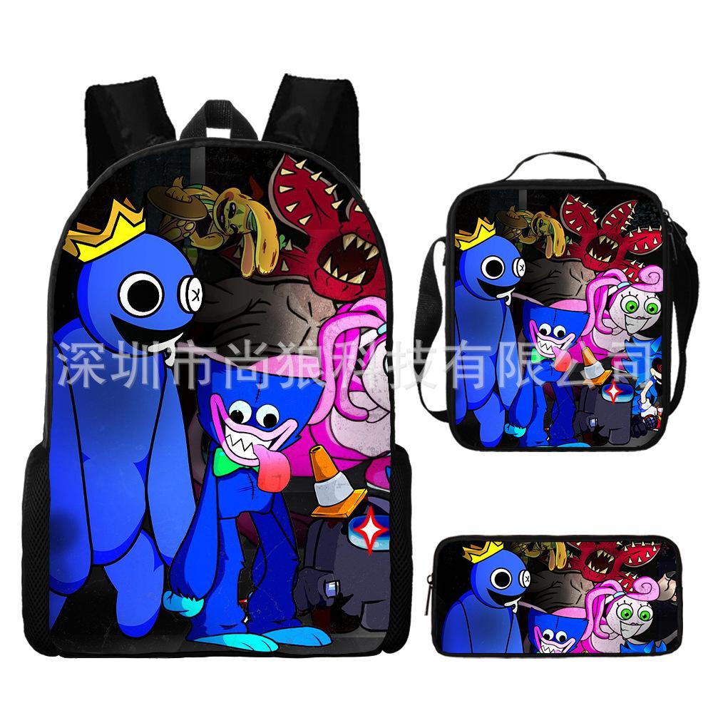 Rainbow Friends Rainbow Friends Student School Bag Digital Printed Oxford Cloth Backpack Satchel Pencil Case