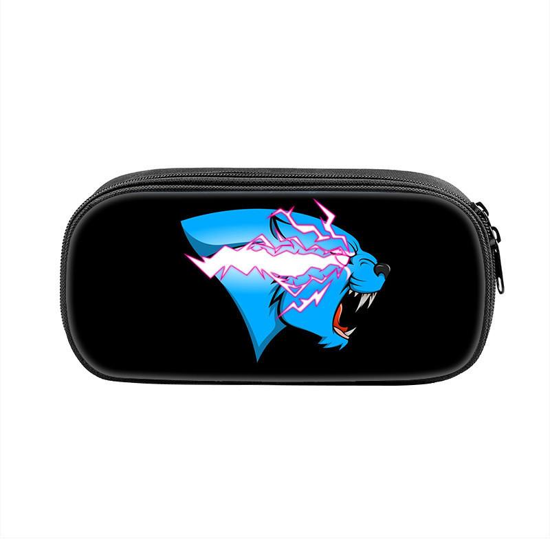 Mr Beast Lightning Cat Lion Print Student Single Layer Stationery Storage Bag