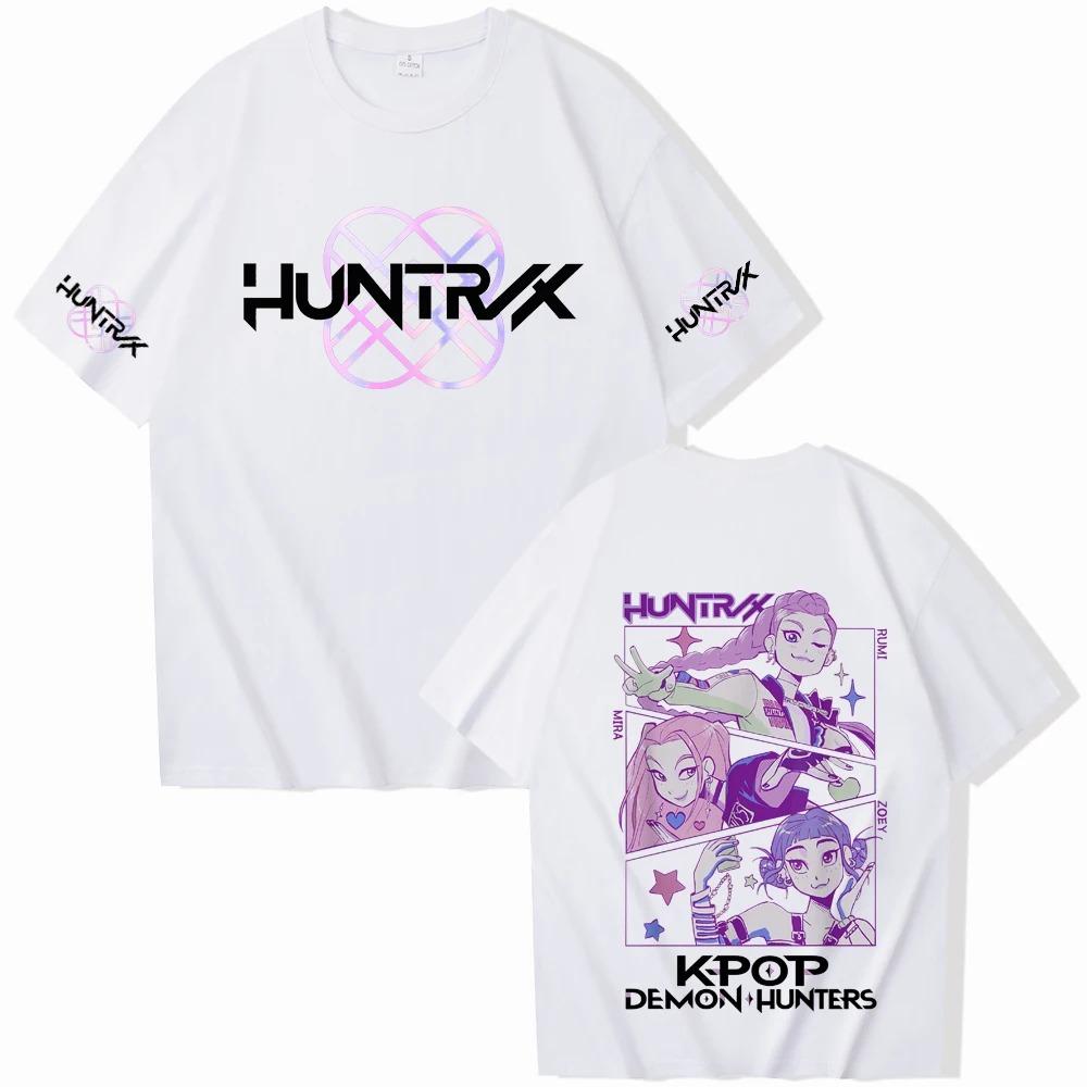Trend Loose Tops Unisex Street Hip Hop Fashion Casual T-Shirt Anime K-Pop Demon Hunters Tees Harajuku O-neck Casual Shirt Gift
