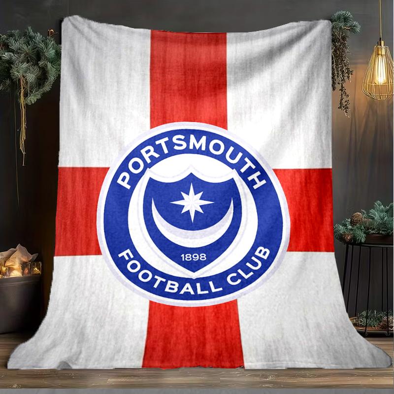 1PC Ports Fc Crest Printed Soft Flannel Blanket Throw for Adult Bedroom Living Room Sofa Camping Travel Fan gifts Christmas Gifts