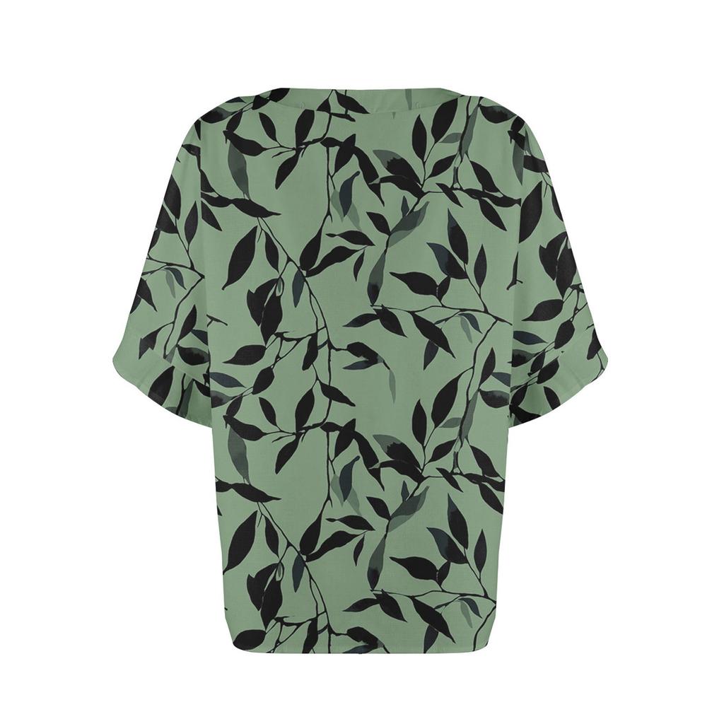 Women's Fashionable Casual Round Neck Printed Top Loose Top Printed Top Loose Top