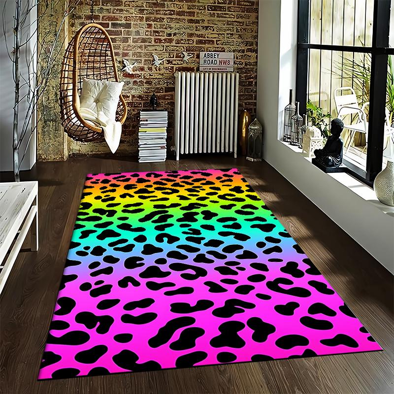 Tiger Print Pattern Carpet, Orange and Black Stripes Design, Soft Home Decor Rug Suitable for use as an anti-slip for room and bedroom sofas
