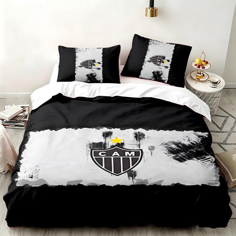Clube Atletico Mineiro 3pc set Perfect for bedroom use Comfortable bedding set includes a duvet cover and two pillowcases Ideal birthday or Christmas 