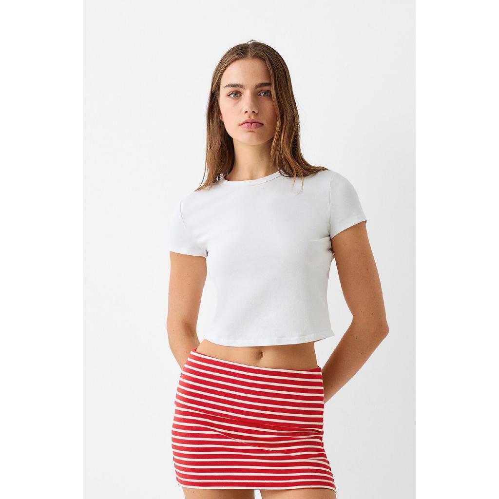 Folded Waist Mini Skirt