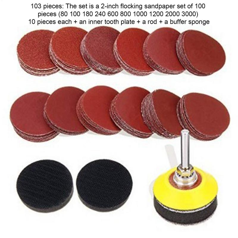 Sandpaper for Wood Abrasive Polish Pad Plate Car Sanding Kit Rotary Tool Accessories Drill Grinder Attachment for Furniture