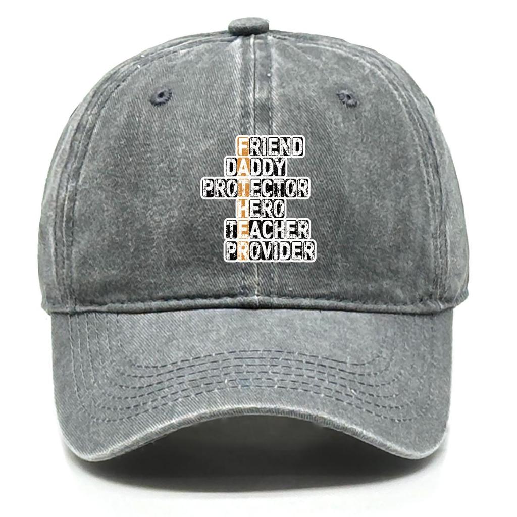 FATHER" Print Adjustable Baseball Cap, Father's Day Flat Cap Leisure Hip Hop Sun Protective Adjustable Strap Snapback Baseball Hat