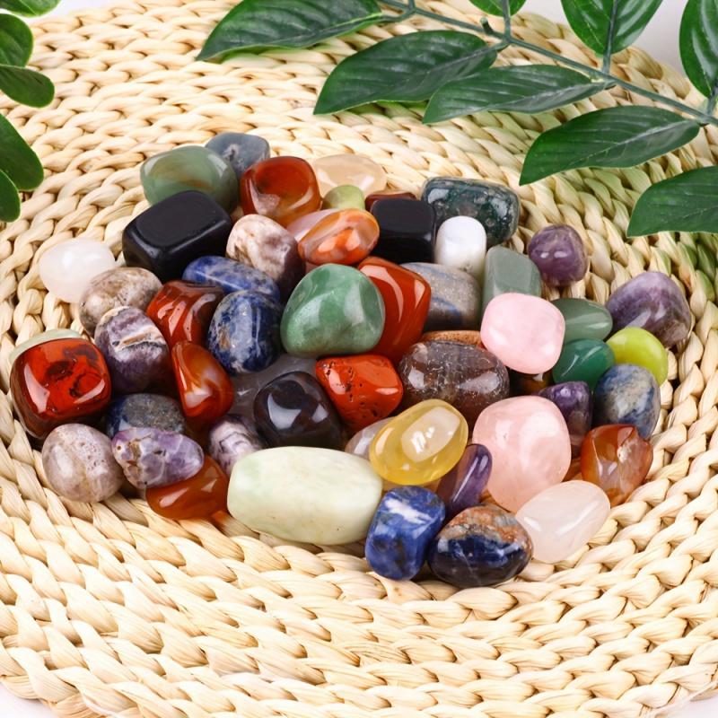 Rock Crystal Rolling Stone White Powder Purple Yellow Fluorite Crushed Stone Fish Tank Decoration Office Home Decoration