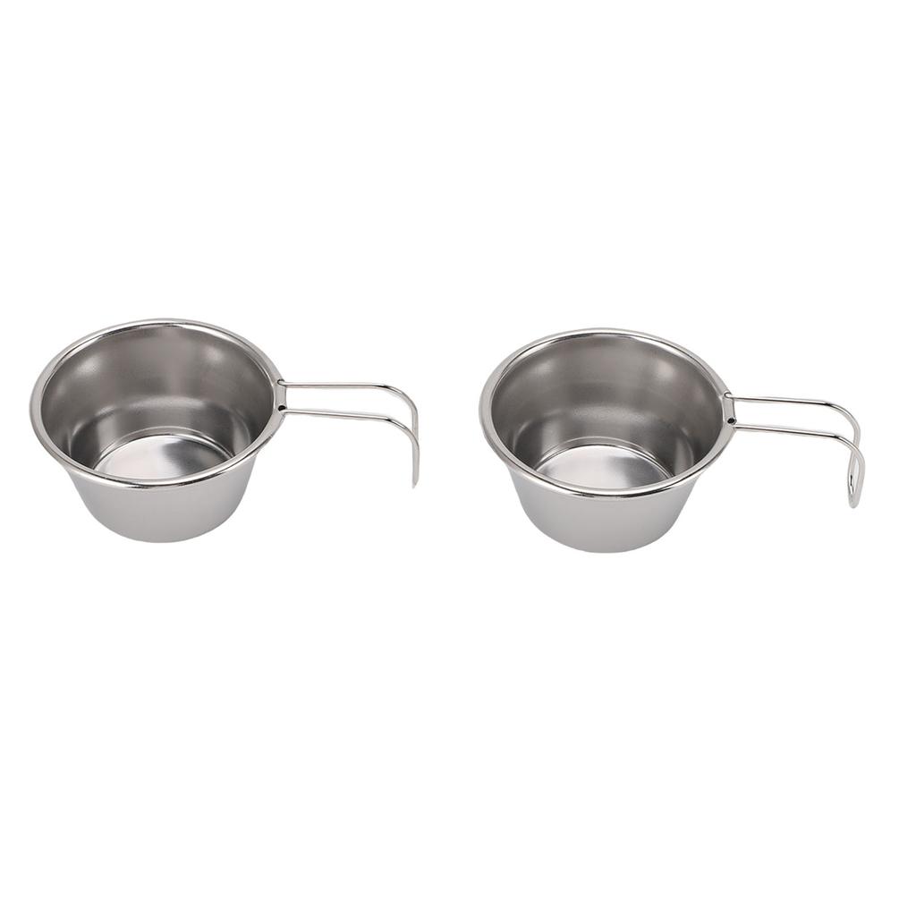 2PCS Mini Camping Cups Stainless Steel Small Stacking Cup with Handle for Outdoor Picnic Hiking