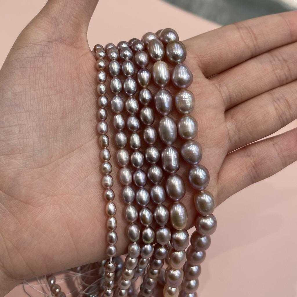1 String AAA Natural Purple Freshwater Rice Pearls Multi Sizes, 36cm Strand, High Quality Craft Beads for Custom Handmade Jewellery Making