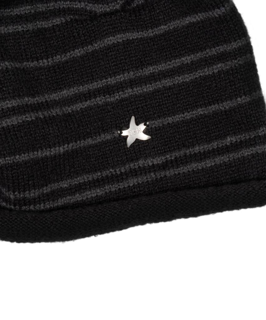 THE COLDEST MOMENT Tcm Stripe Bottle Beanie (Charcoal/Grey)