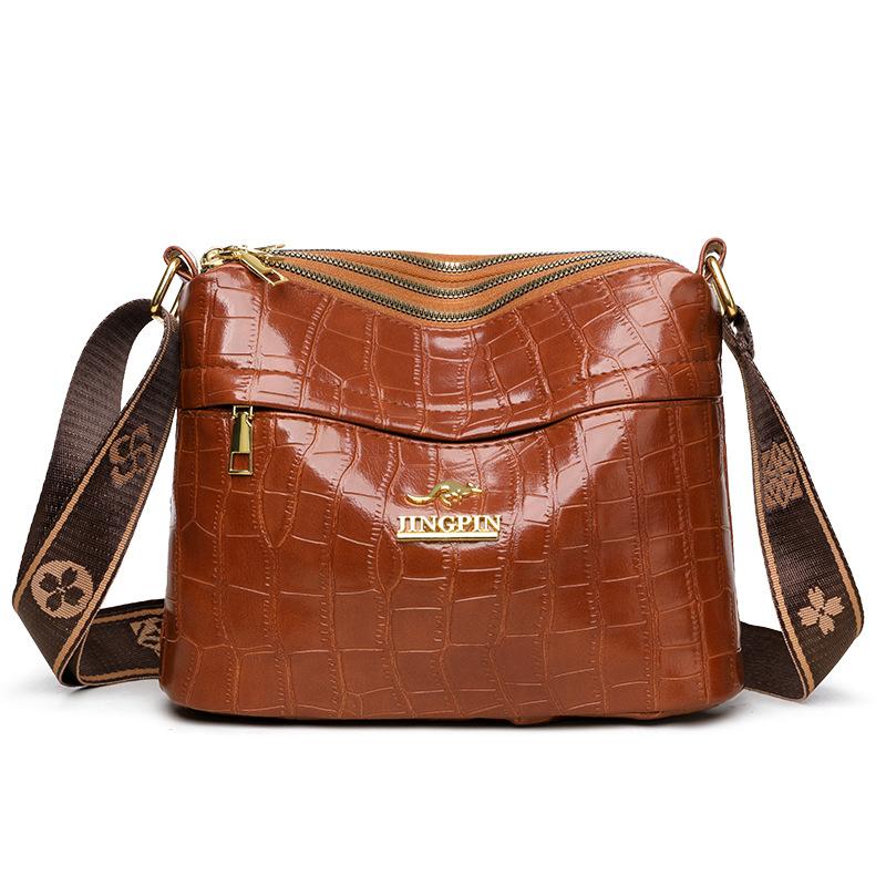New Women's Bag Large Capacity Fashionable Multi-compartment Messenger Bag Casual Versatile Simple Shoulder Bag