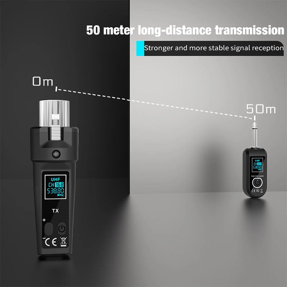 Wireless Microphone Transmitter and Receiver System 2.4G XLR Adapter System for Dynamic Microphone Guitar PA System DJMixer