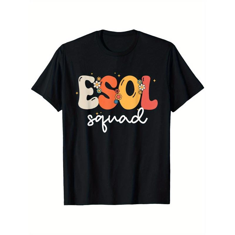 

Европейский размер Винтажная милая футболка ESol для мужчин и женщин, ретро-стиль, школьная футболка ESol, летняя повседневная и удобная футболка, с круглым вырезом, короткие рукава S чёрный